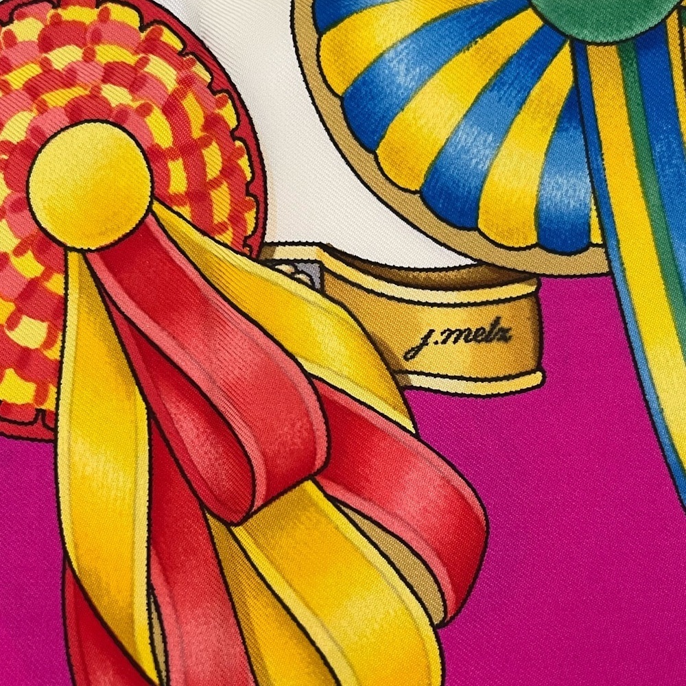 HERMES Les Rubans Du Cheval Silk Scarf by Joachim Metz Rare EUC 1988--93 - Picture 5 of 17